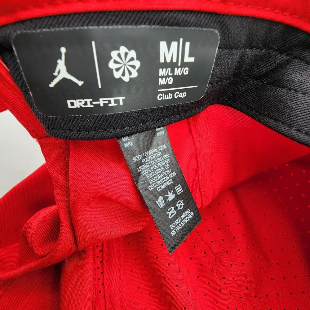 Jordan Hat Mens Adjustable Nike Dri FIT Club Cap Unstructured Gym Red Sz M/L NEW